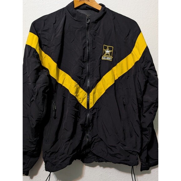 U.S. Army Windbreaker APFU Jacket Mens Size Medium Black/Yellow Uniform (671) - Picture 1 of 3